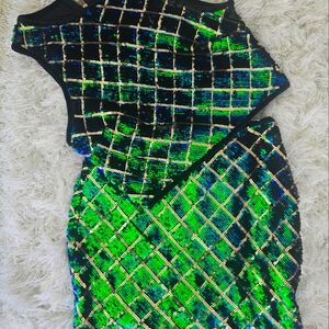 Sequin Mini Skirt Set